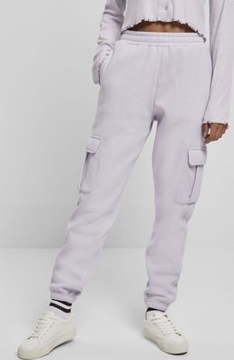 Urban Classics Damen Trainingshose Ladies High Waits Cargo Sweat Pants Softlilac