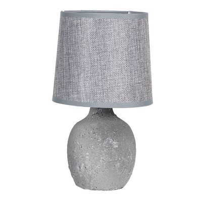 Clayre & Eef Tischlampe Ø 15x26 cm Grau Keramik Rund