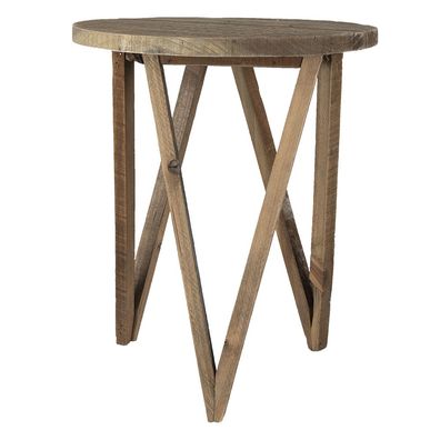 Clayre & Eef Pflanzentischchen Ø 30x36 cm Braun Holz (Gr. Ø 30x36 cm)