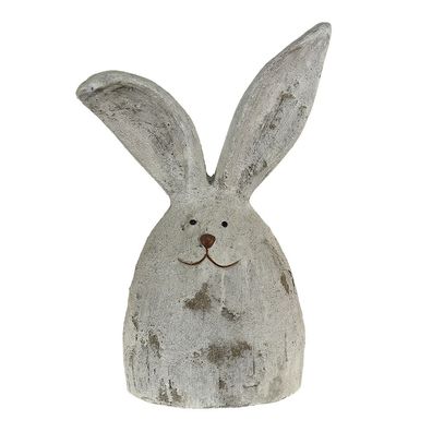 Clayre & Eef Figur Kaninchen 53 cm Grau Beige Stein (Gr. 35x22x53 cm)