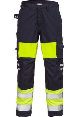 Fristads Flamestat High Vis Hose Damen Kl. 1 2776 ATHS Warnschutz-Gelb/Marine