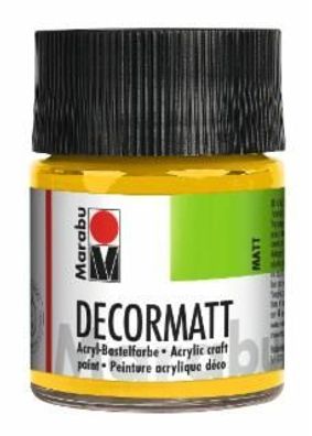 Marabu 1401 05 021 Decormatt Acryl Mittelgelb 50 ml(P)