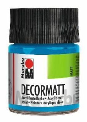 Marabu 1401 05 095 Decormatt Acryl, Azurblau 095, 50 ml