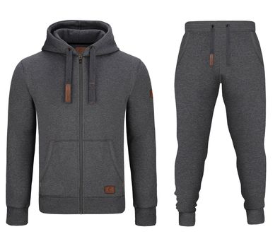 Gymamba Jogginganzug Patches Herren 2-teilig mit Kapuze dunkelgrau