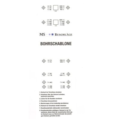 Schablone für Türgriff-Bohrungen MS Beschläge