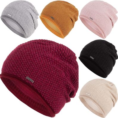 Faera Wintermütze warm gefüttert Fleece-Futter Winter Mütze Strick-Mütze Beanie-Mü