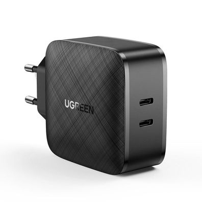 Ugreen Ladegerät 2x USB Typ C 66W Power Delivery 3.0 Quick Charge 4.0+ schwarz