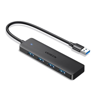 HUB - CM219 25851 mit 4 USB-A 3.0-Anschlüssen und USB-A 3.0-Kabel 15 cm – Schwarz