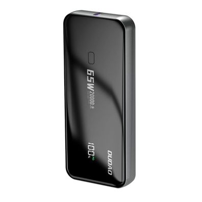 Powerbank Dudao K65 20000mAh 65W Powerbank 1x USB-C 2x USB-A mit Display - Schwarz