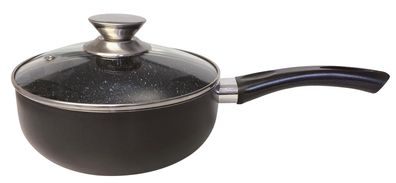 Cheffinger Sauce Pfanne Stiel Kasserolle mit Deckel Topf Bratpfanne Induktion Ø20