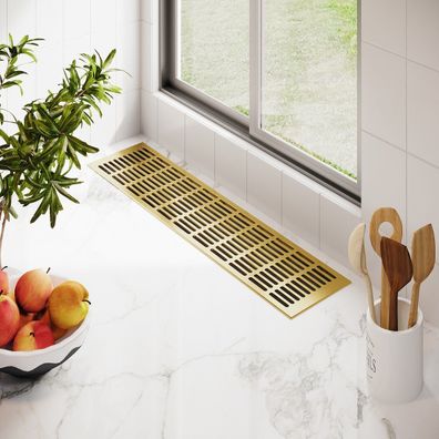 130mm Lüftungsgitter Aluminium Stegblech gold eloxiert Türlüftung Lüftungsblech