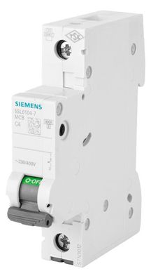 1St. Siemens 5SL6104-7 Leitungsschutzschalter 230/400V 6kA, 1-p