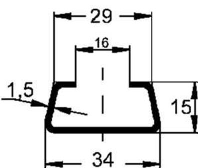 2m Niedax 2975/2 FO Profilschiene 29752FO