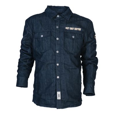 WCC West Coast Choppers Motorrad Hemd Riding Jacket Raw Denim Blue