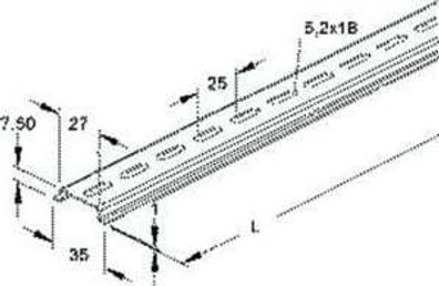2m Niedax 2933/2 GL Tragschiene gelocht 35mm galvanisch verzinkt 29332GL