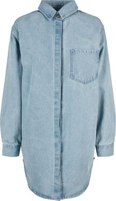 Urban Classics Damen Ladies Oversized Denim Shirt Dress Tintedlightbluewashed