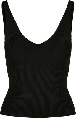 Urban Classics Damen Ladies Rib Knit Top Black