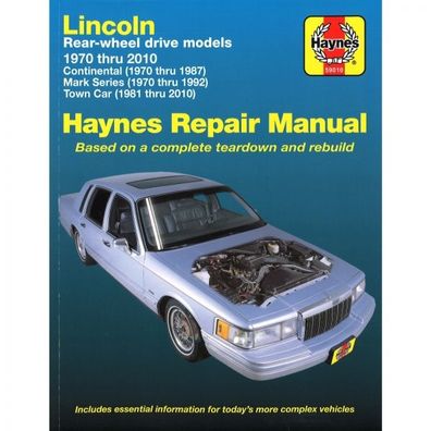 Lincoln Continental Mark Series Town Car 1970-2010 USA Reparaturanleitung Haynes