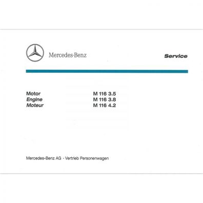 Mercedes-Benz Motor M116 350/380/420 SL/SLC R/C107 1971-1989 Teile-Bildkatalog