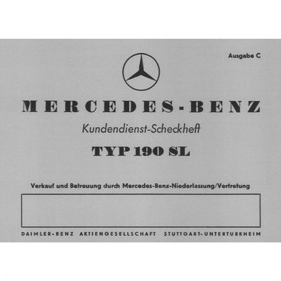 Mercedes-Benz W 121 Typ 190 SL 1955-1963 Serviceheft Scheckheft