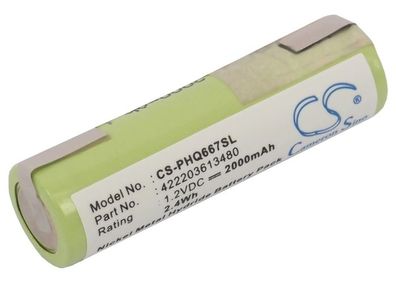 Ersatzakku - CS-PHQ667SL - Grundig 8825 / Philips 138-10584 - 1,2 Volt 2000mAh Ni-MH