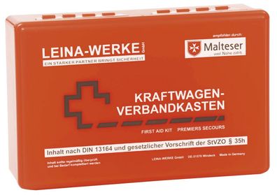 Leina-Werke 10005 Kfz-Verbandkasten Standard DIN 13164:2022 - rot