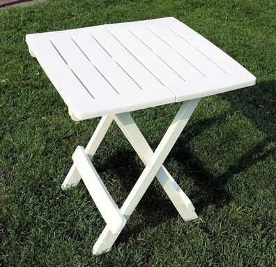 Kunststoff Klapptisch ADIGE 45 x 43 cm - weiß - Garten Beistelltisch klappbar