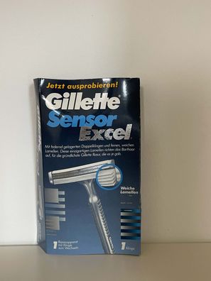 Gillette Sensor Excel Rasierer+ Klinge , Vintage , lassic aus Metall OVP