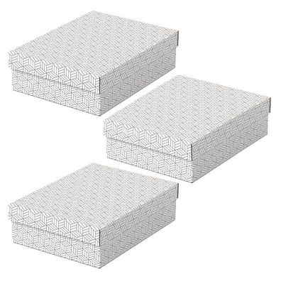 Esselte 628284 3 Home Aufbewahrungsboxen 8,0 l weiß 26,5 x 36,0 x 10,0 cm