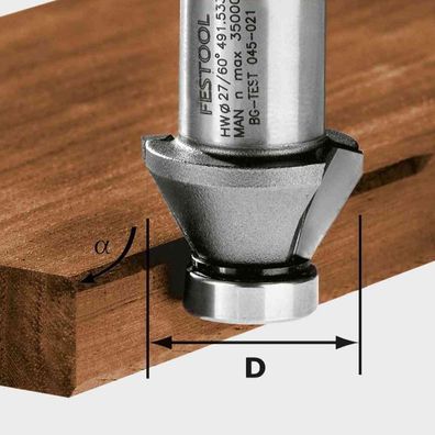 Festool Fasefräser Fräser Kantenfräse HW D 27 mm 45 Grad OFK 500 490090