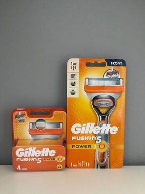 5 Gillette Fusion5 Power Rasiererklingen+l Rasierer Batteriebetrieben in OVP