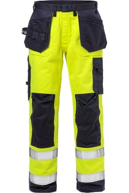 Fristads Flame High Vis Handwerkerhose Kl. 2 2584 FLAM Warnschutz-Gelb/Marine