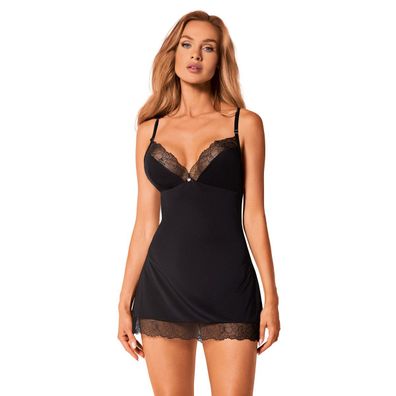 OB Bella Rou chemise & thong black - (ML, SS, XL)