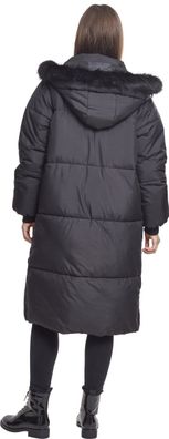 Urban Classics Damen Jacke Ladies Oversize Faux Fur Puffer Coat Black