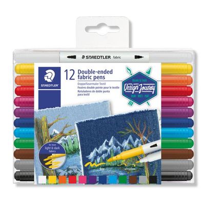 Fasermaler fabric duo, 12 Stück von Staedtler