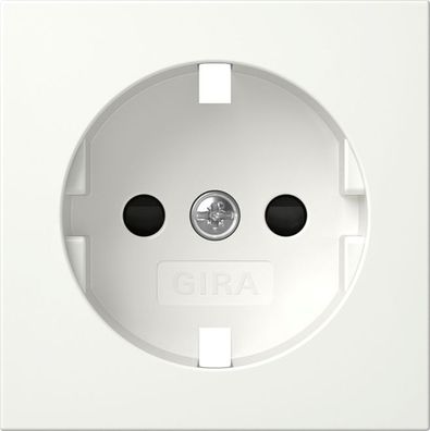 1St. Gira 492127 Abdeckung für SCHUKO-Steckdose 16A 250V mit Shutter, Reinweiß seiden