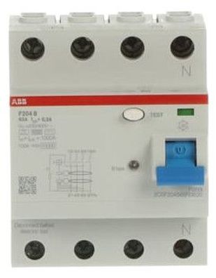 1St. ABB F204B-63/0,3 FI-Schutzschalter Typ B 4P