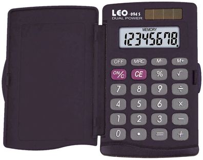 LEO® 094S Solar-Taschenrechner 094S, schwarz, 8-stellig, Hard-Cover