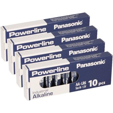 40x MIGNON AA LR6 MN1500 Batterie Panasonic Powerline Industrial 3133mAh