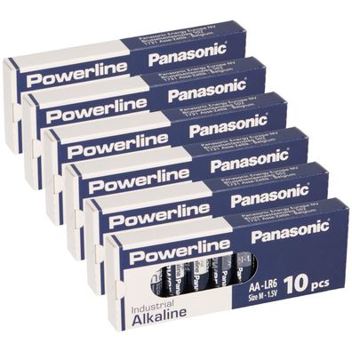 60x MIGNON AA LR6 MN1500 Batterie Panasonic Powerline Industrial 3133mAh