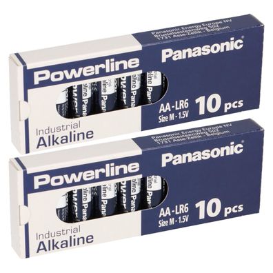 20x MIGNON AA LR6 MN1500 Batterie Panasonic Powerline Industrial 3133mAh