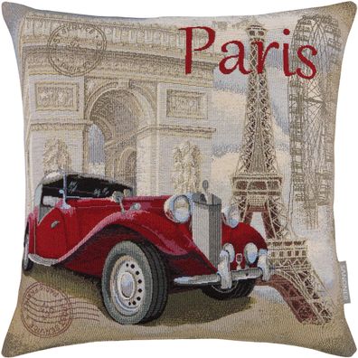 Kissenbezug Gobelin 45x45 Sandner Alt Paris Dekokissen Oldtimer Kissenhülle Kissen