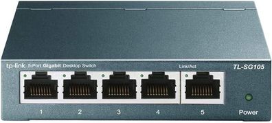 TP-Link TL-SG105 Gigabit Netzwerk Switch, 5-Port, lüfterlos, Metallgehäuse