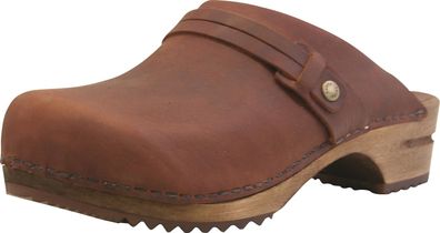 Sanita Damen Offener Clog Wood-Ursana Open Chestnut