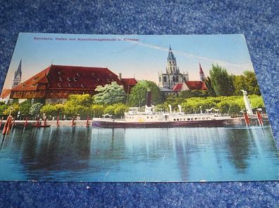 4725 Ansichtskarte - Konstanz-Hafen mit Konziliumsgebäude