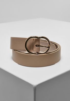 Urban Classics Small Ring Buckle Belt Beige/Gold