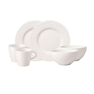 Villeroy & Boch Manufacture Rock blanc Fruehstuecksset 6tlg EC Premium Porcelain