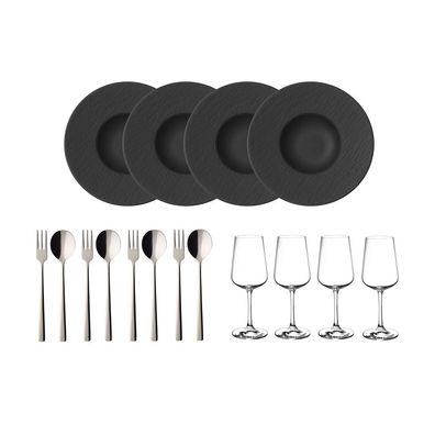 Villeroy & Boch Manufacture Rock Pastaset 12tlg. EC Premium Porcelain schwarz