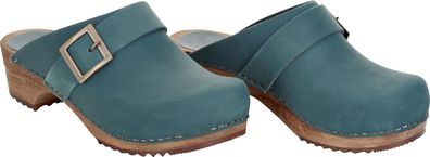 Sanita Damen Offener Clog Wood-Urban Open Blue