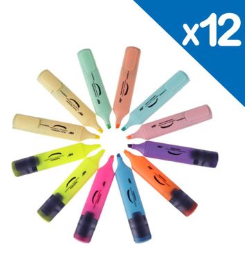 MP PE509 Fluoreszierender Textmarker FLUO + PASTEL | 2-5mm | 12 Farben